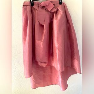 Skirt/ old rose pink color/ silky/ longer in the back